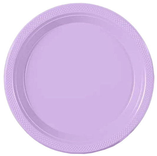 Lavender Big Party Pack 9in Round Dinner Plastic Plates 50ct