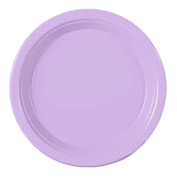 Lavender Big Party Pack 9in Round Dinner Plastic Plates 50ct