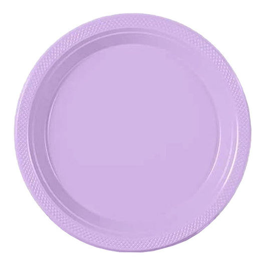 Lavender Big Party Pack 9in Round Dinner Plastic Plates 50ct
