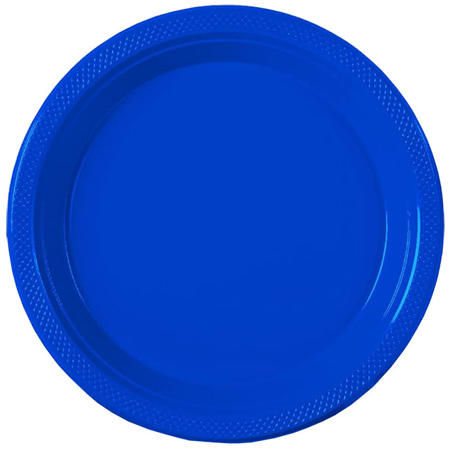 Dark Blue Big Party Pack 10in Round Banquet Plastic Plates 50ct