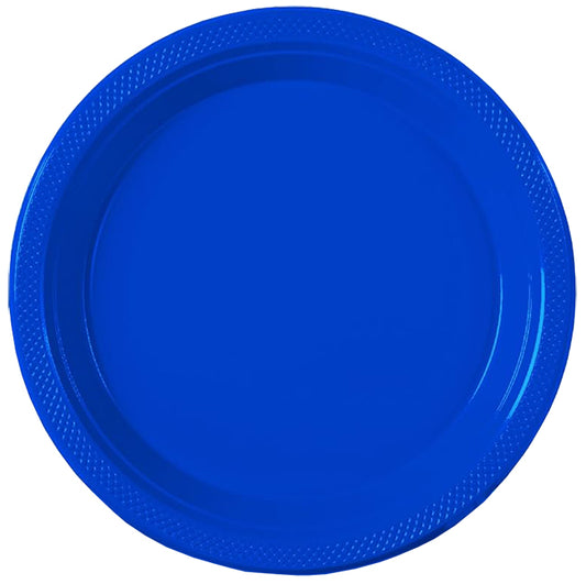 Dark Blue Big Party Pack 10in Round Banquet Plastic Plates 50ct