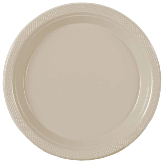 Ivory Big Party Pack 10in Round Banquet Plastic Plates 50ct