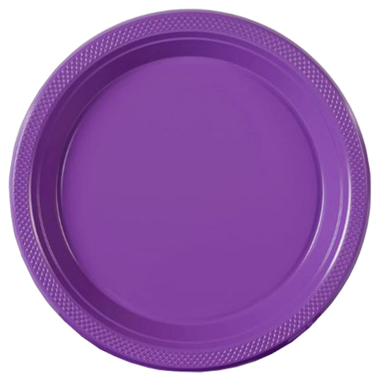 Purple Big Party Pack 10in Round Banquet Plastic Plates 50ct