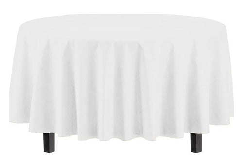 84in Round Plastic White Table Cover