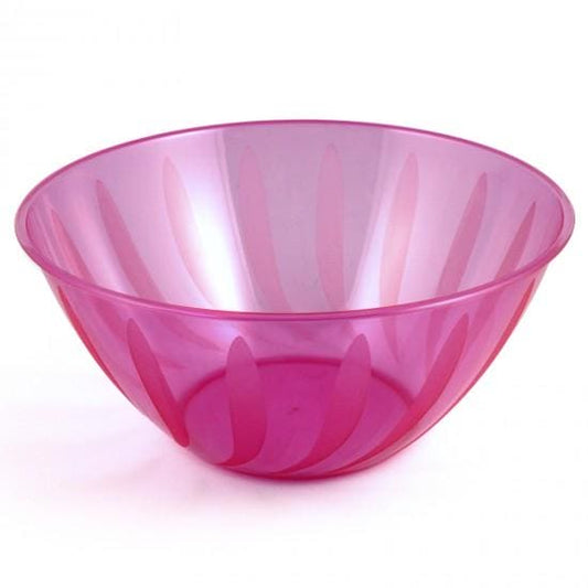 Large Pink Plastic Swirl Bowl 164oz
