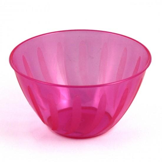 Small Pink Plastic Swirl Bowl 24oz