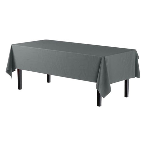 Silver 54 x 108in Plastic Table Cover