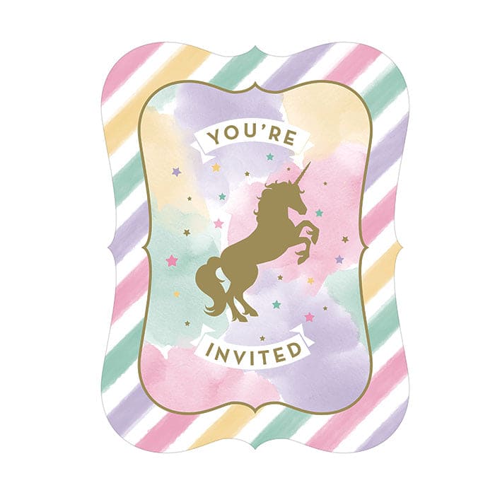 Unicorn Sparkle Party Invitations 8ct