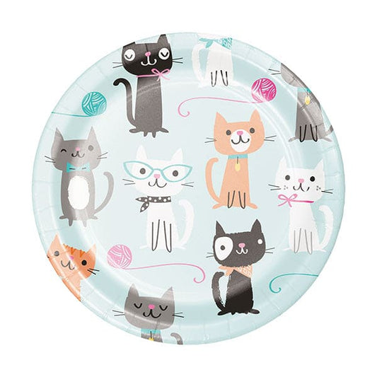 Purr-fect Party 7in Round Luncheon Paper Plates 8ct