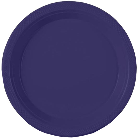 Navy 10in Round Banquet Plastic Plates 20ct