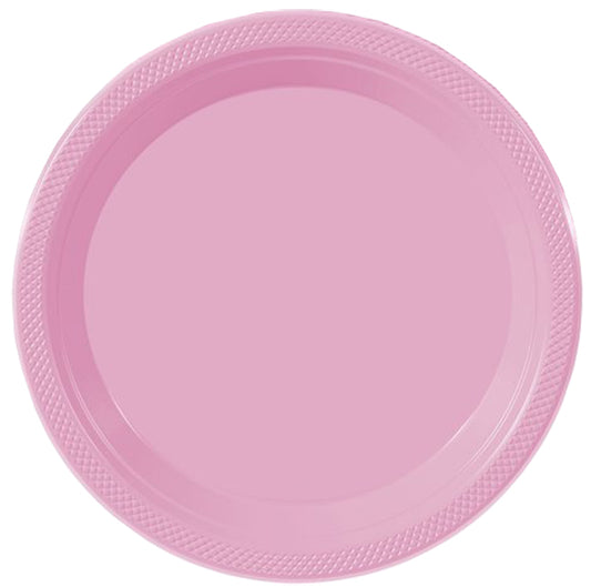Pink 10in Round Banquet Plastic Plates 20ct