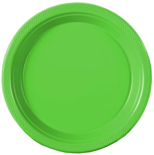 Lime Green 10in Round Banquet Plastic Plates 20ct