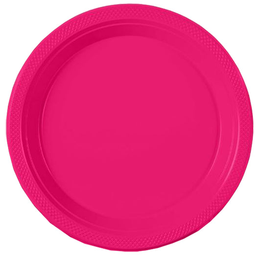 Cerise Big Party Pack 9in Round Dinner Plastic Plates 50ct