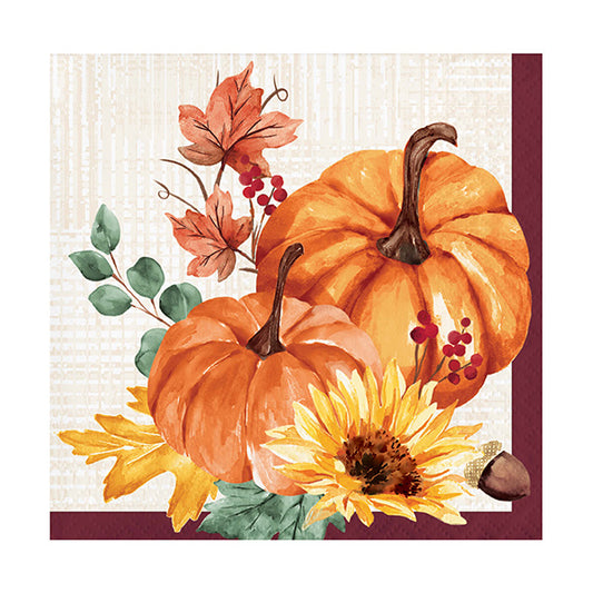 Fall Feast Beverage Napkins 16ct