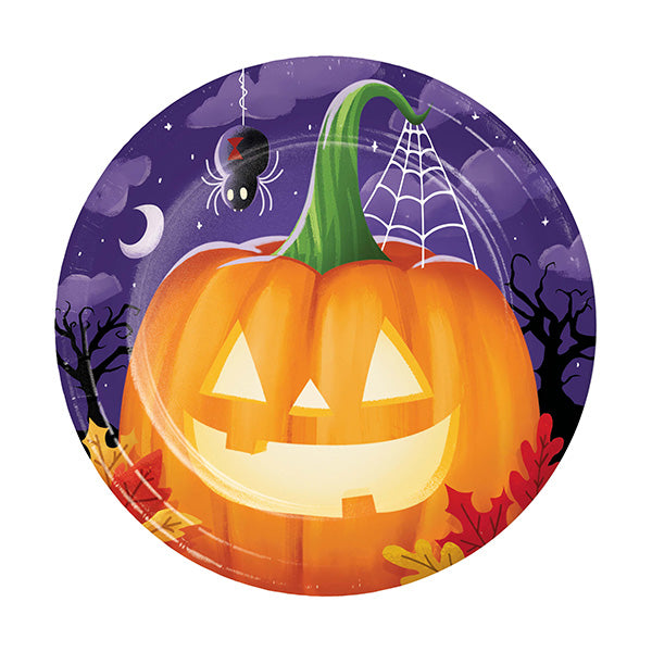 Perfectly Pumpkin 7in Round Luncheon Paper Plates 8ct