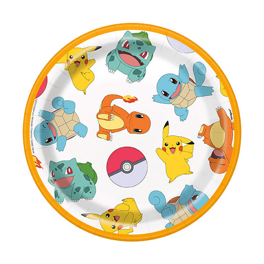 Pokemon 7in Round Luncheon Paper Plates 8ct