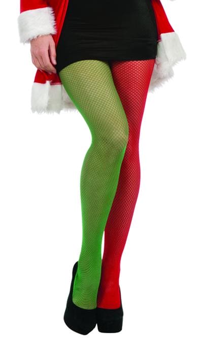 Red and Green Fishnet Stockings