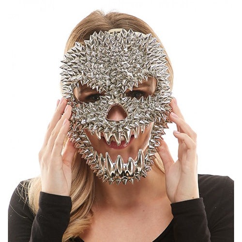 Silver Spiked Full-Face Mask