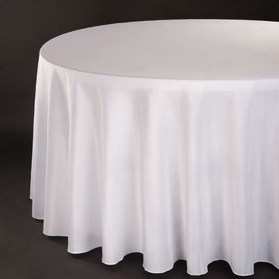 White 120in Round Plastic Table Cover