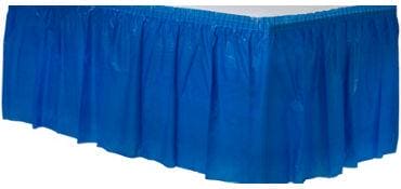 Bright Royal Blue Solid Color Plastic Table Skirt 14' x 29"