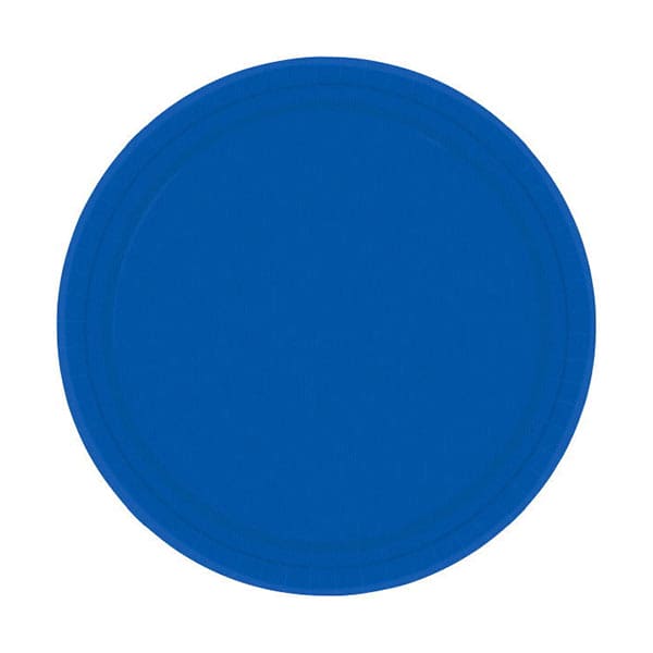 Bright Royal Blue 7in Round Luncheon Paper Plates