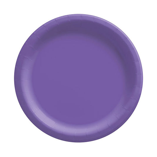 New Purple 7in Round Luncheon Paper Plates 20ct