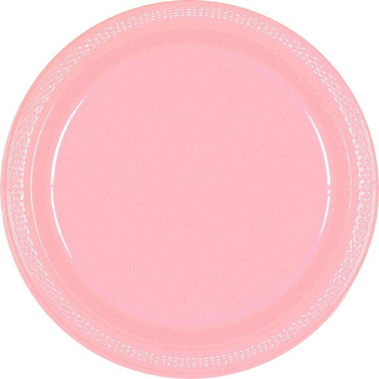 New Pink 9in Round Dinner Plastic Plates 20 Ct