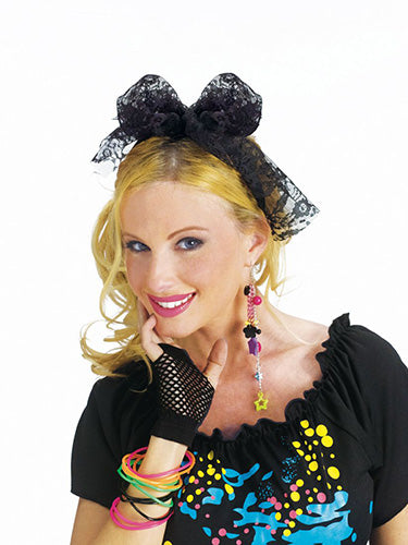 80's Black Lace Headband