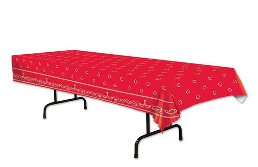 Western Bandana Plastic Table Cover 108in