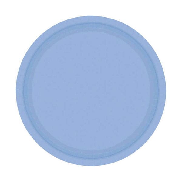 Pastel Blue 7in Round Luncheon Paper Plates