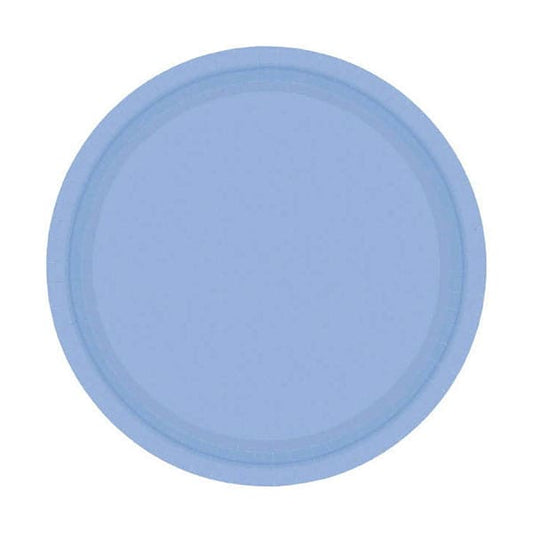 Pastel Blue 7in Round Luncheon Paper Plates