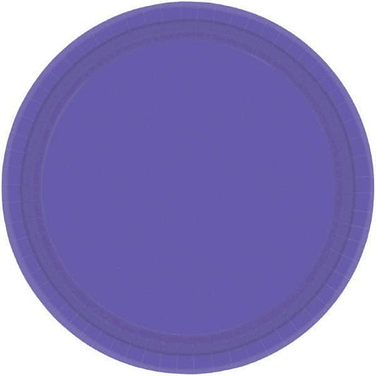 New Purple 10.5in Round Banquet Paper Plates 20 Ct