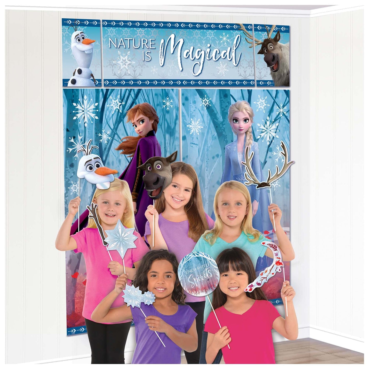 Frozen 2 54x102in Scene Setter with Photo Booth Props