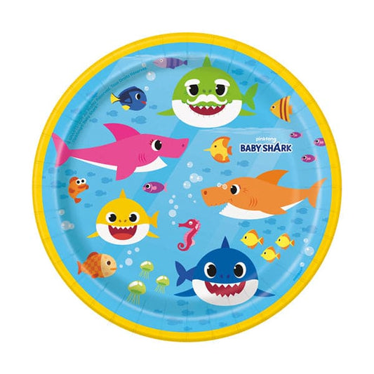 Baby Shark 7in Round Luncheon Paper Plates