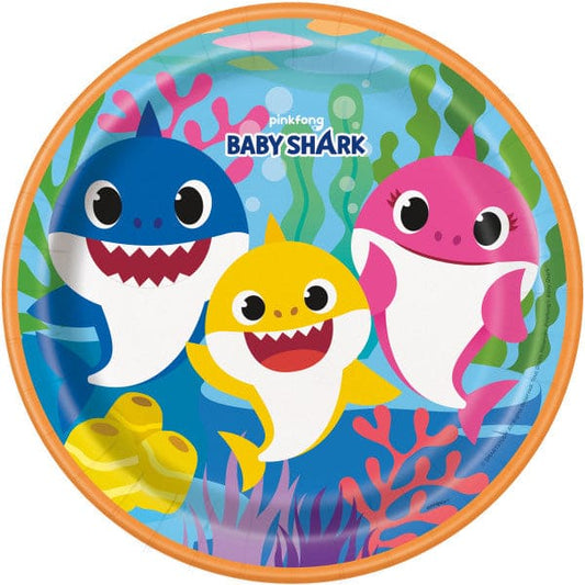 Baby Shark 9in Round  Dinner Paper Plates