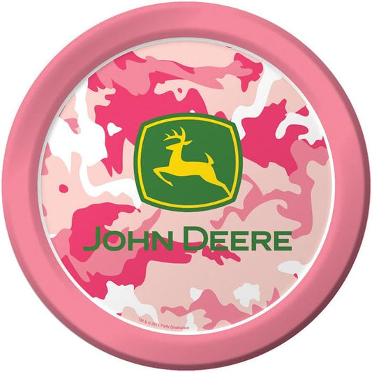John Deere Pink Camouflage 9in Dinner Plates