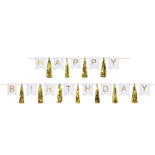 Happy Birthday Tassel Streamer Banner