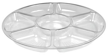 Plastic Serving Tray with 7 Compartments 16in