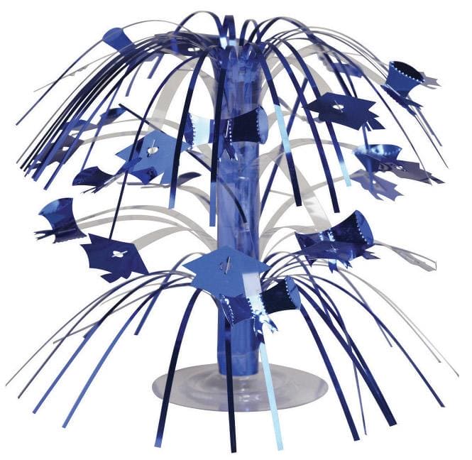 Blue Mortarboard Cascade Centerpiece