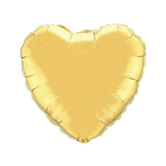 Gold Heart 18in Mylar Balloon