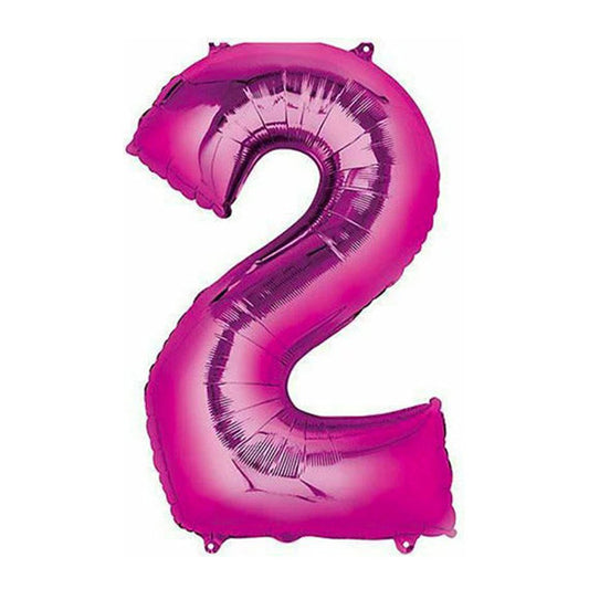 40in Number 2 Pink Mylar Balloon