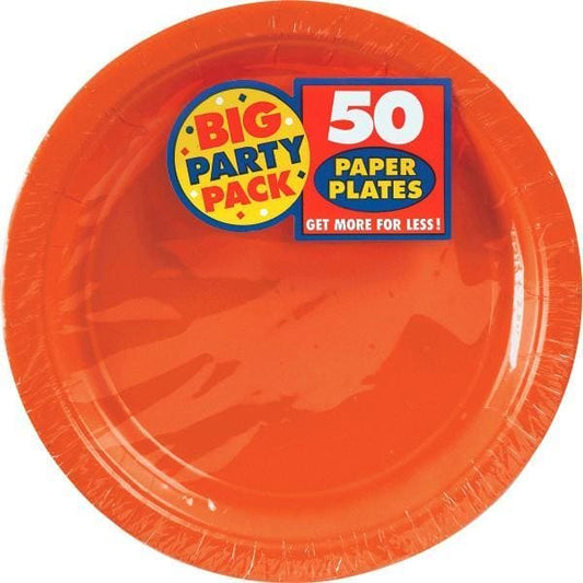 Orange Peel Big Party Pack Paper 9in Plates 50ct