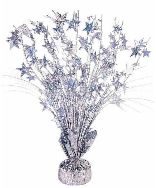 Star Balloon Centerpiece Holographic Silver