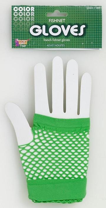 Fishnet Short Fingerless Gloves Green