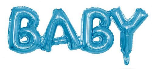 Air Filled Baby Balloon Phrase Blue