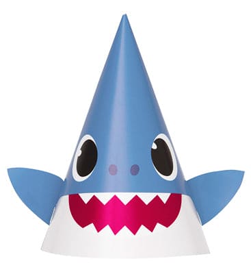 Baby Shark Party Cone Hats 8ct