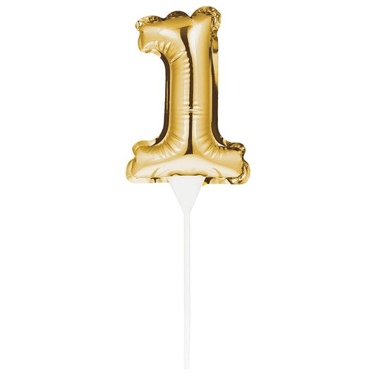 Balloon Cake Topper Number 1 Gold