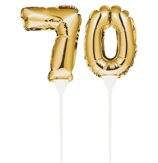 Balloon Cake Topper Number 70 Gold