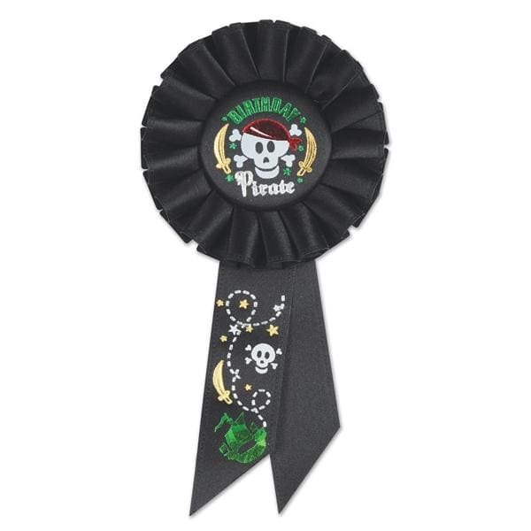 Birthday Pirate Black Rosette Ribbon