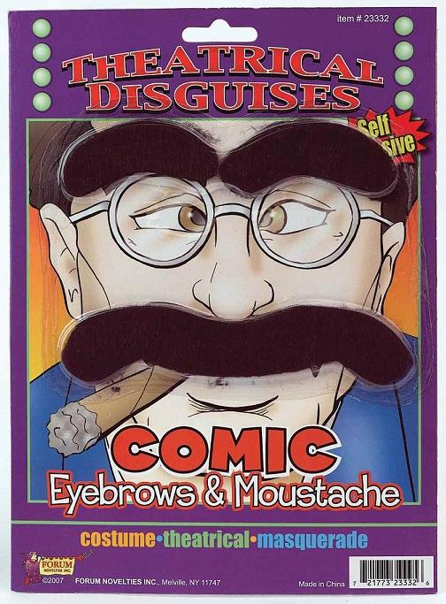 Comic Eyebrows & Moustache Set